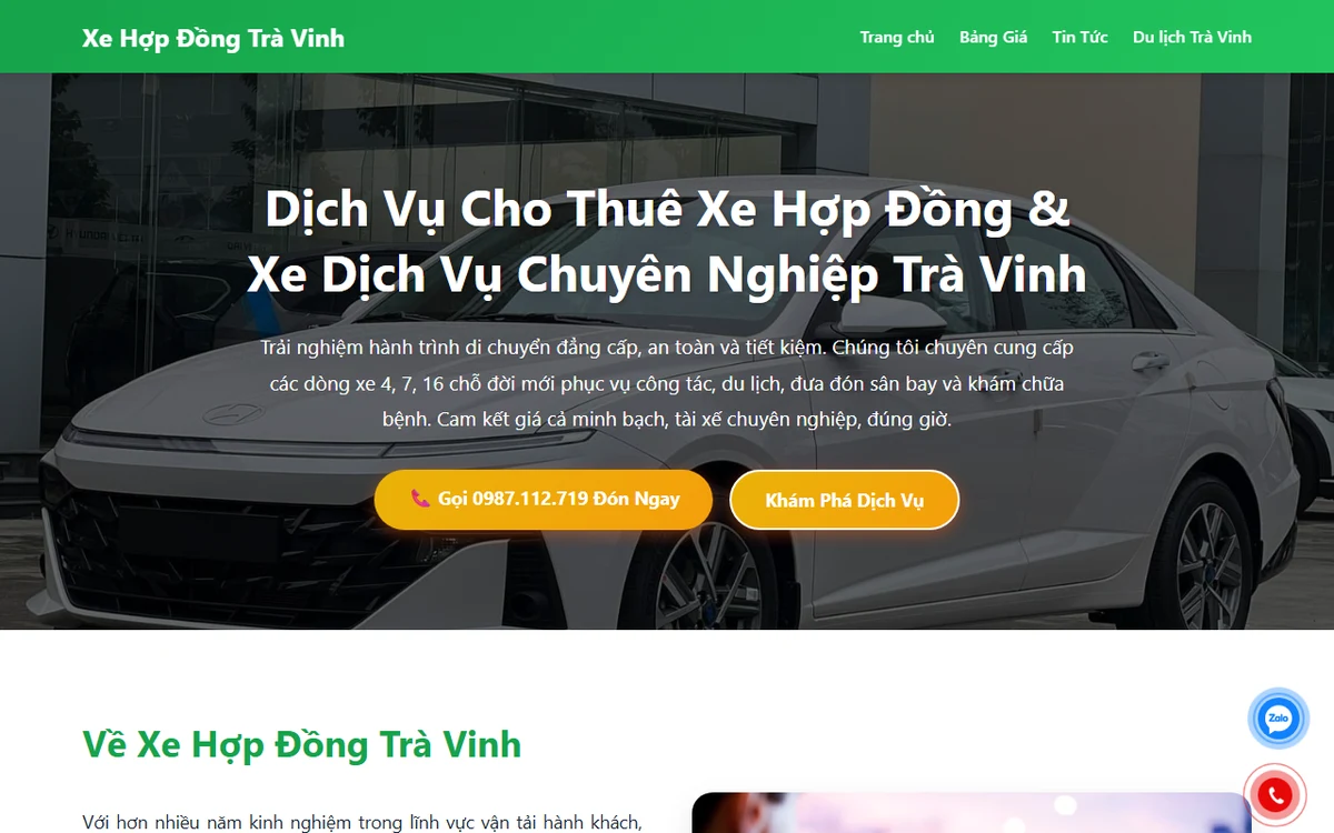 Bản xem trước dự án Dịch Vụ Xe Trà Vinh 24 Giờ