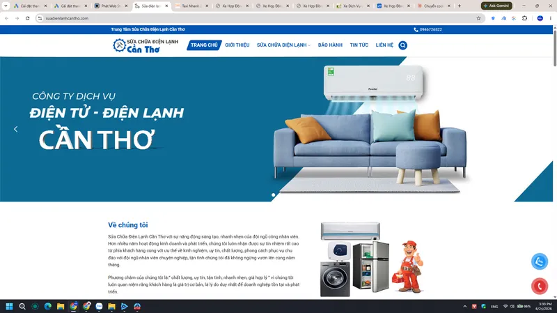 Bản xem trước website Sửa Điện Lạnh Cần Thơ