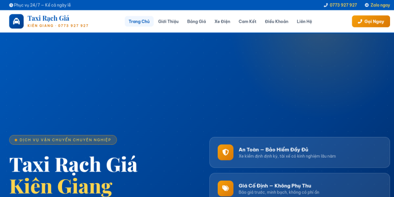 Bản xem trước website Taxi Rạch Giá Giá Rẻ