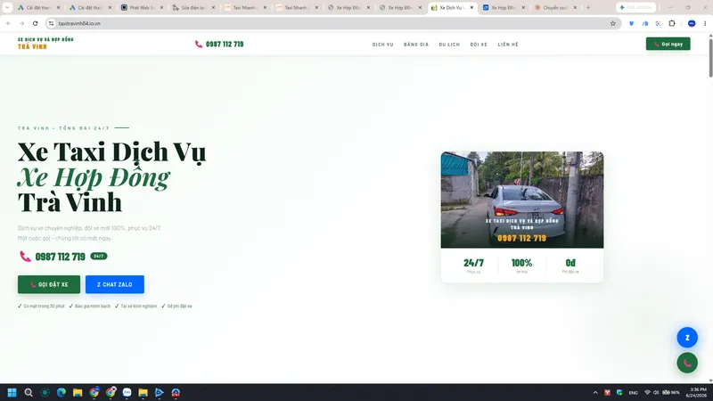 Bản xem trước website Taxi Trà Vinh 84