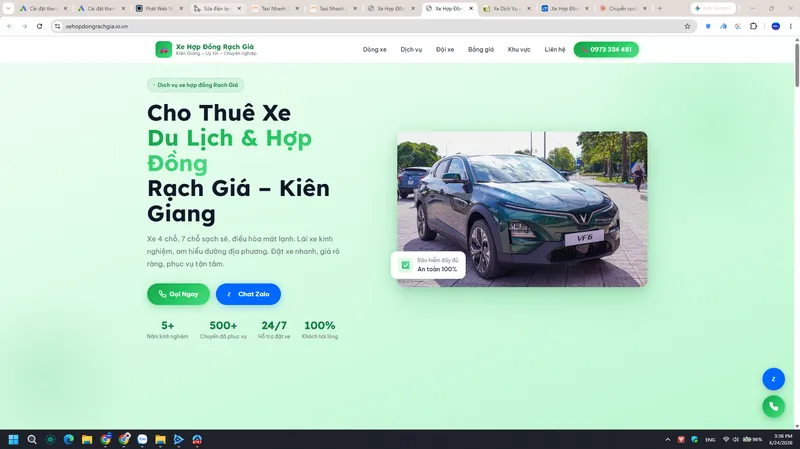 Bản xem trước website Xe Hợp Đồng Rạch Giá