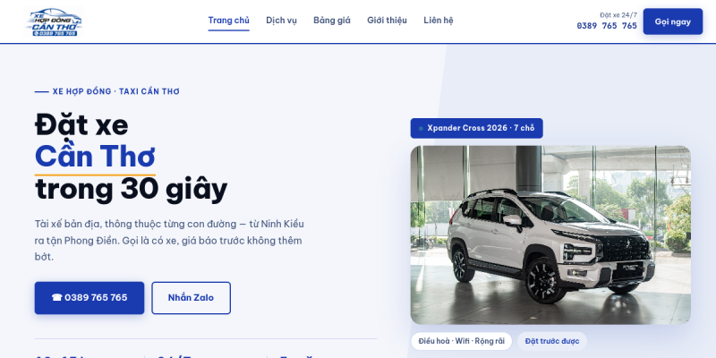 Bản xem trước website Xe Taxi Cần Thơ Giá Rẻ